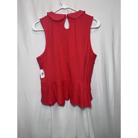 Disney Minnie Mouse Red Peplum Collared Top NWT Size L - Picture 3 of 8